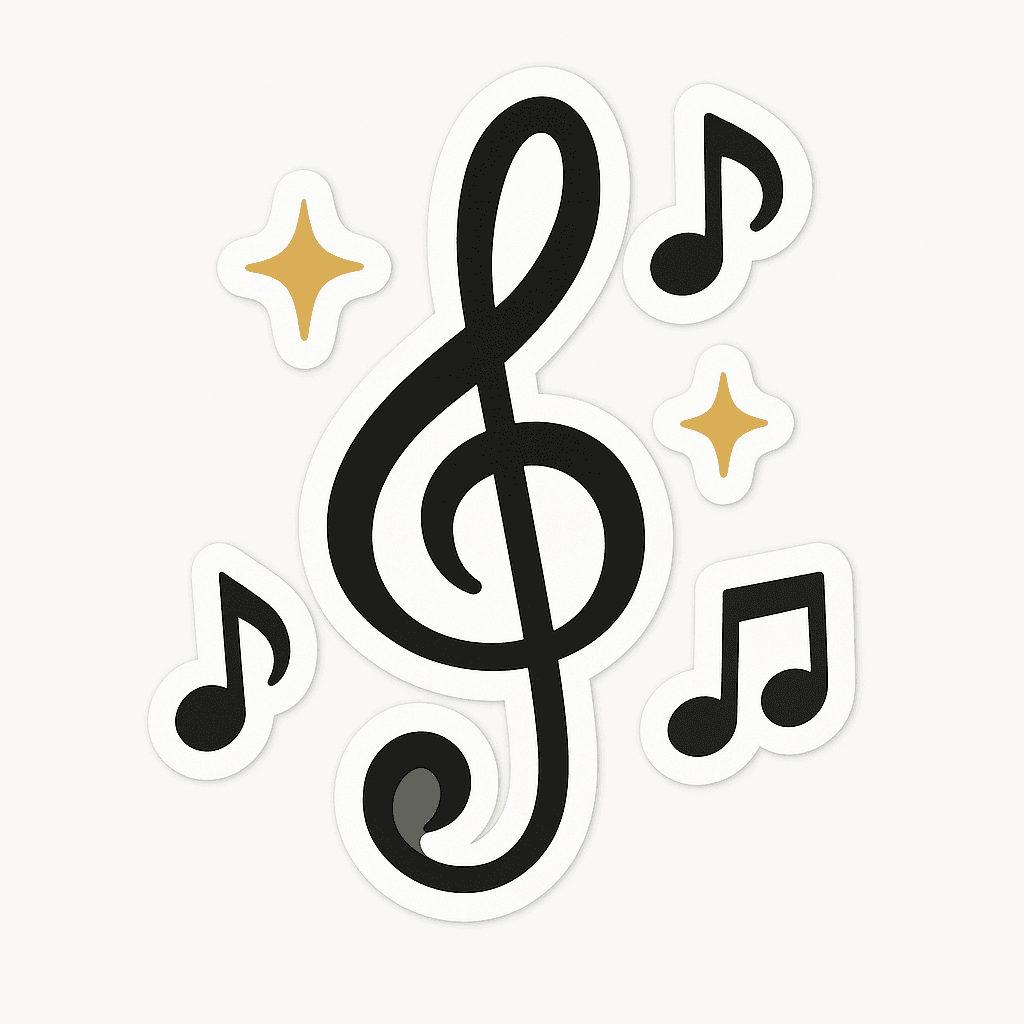Elegant Music Notes and Treble Clef Sticker Set