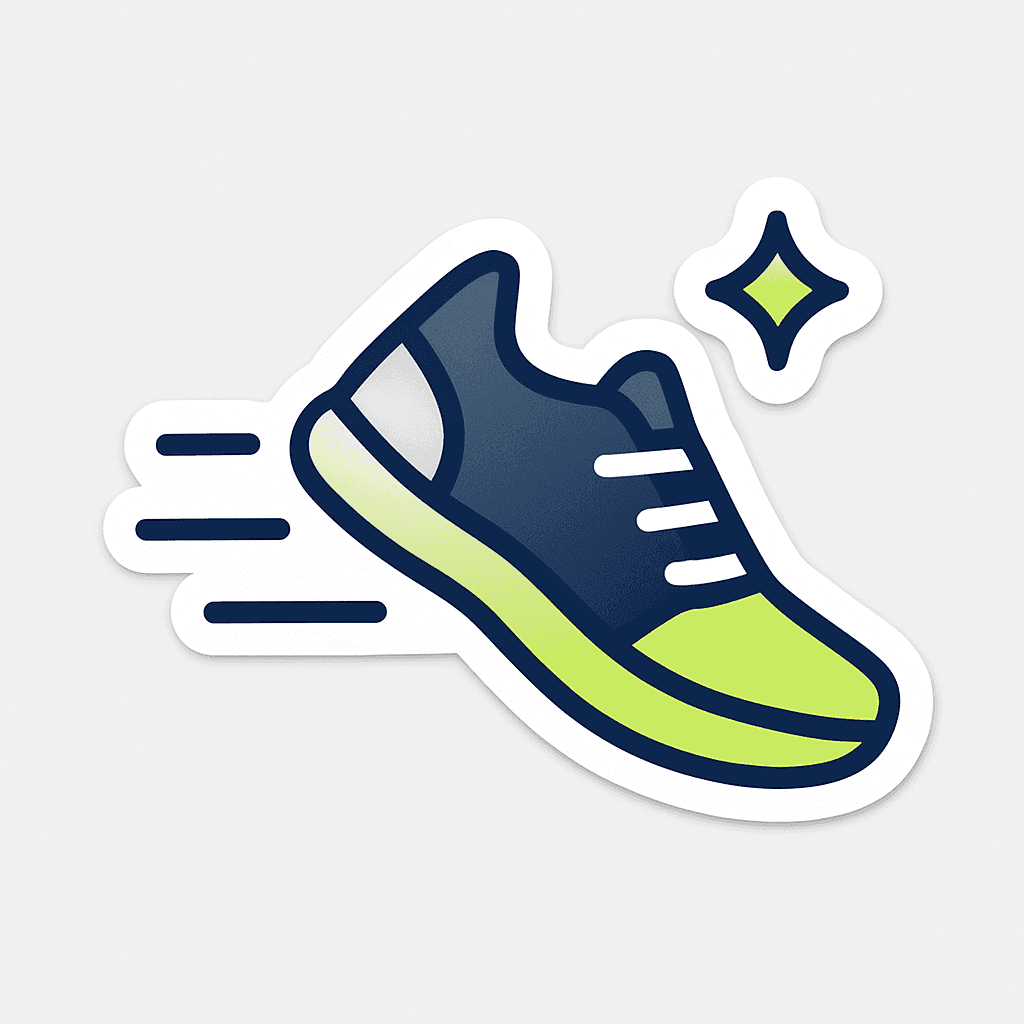 Speedy Neon Running Shoe Sticker
