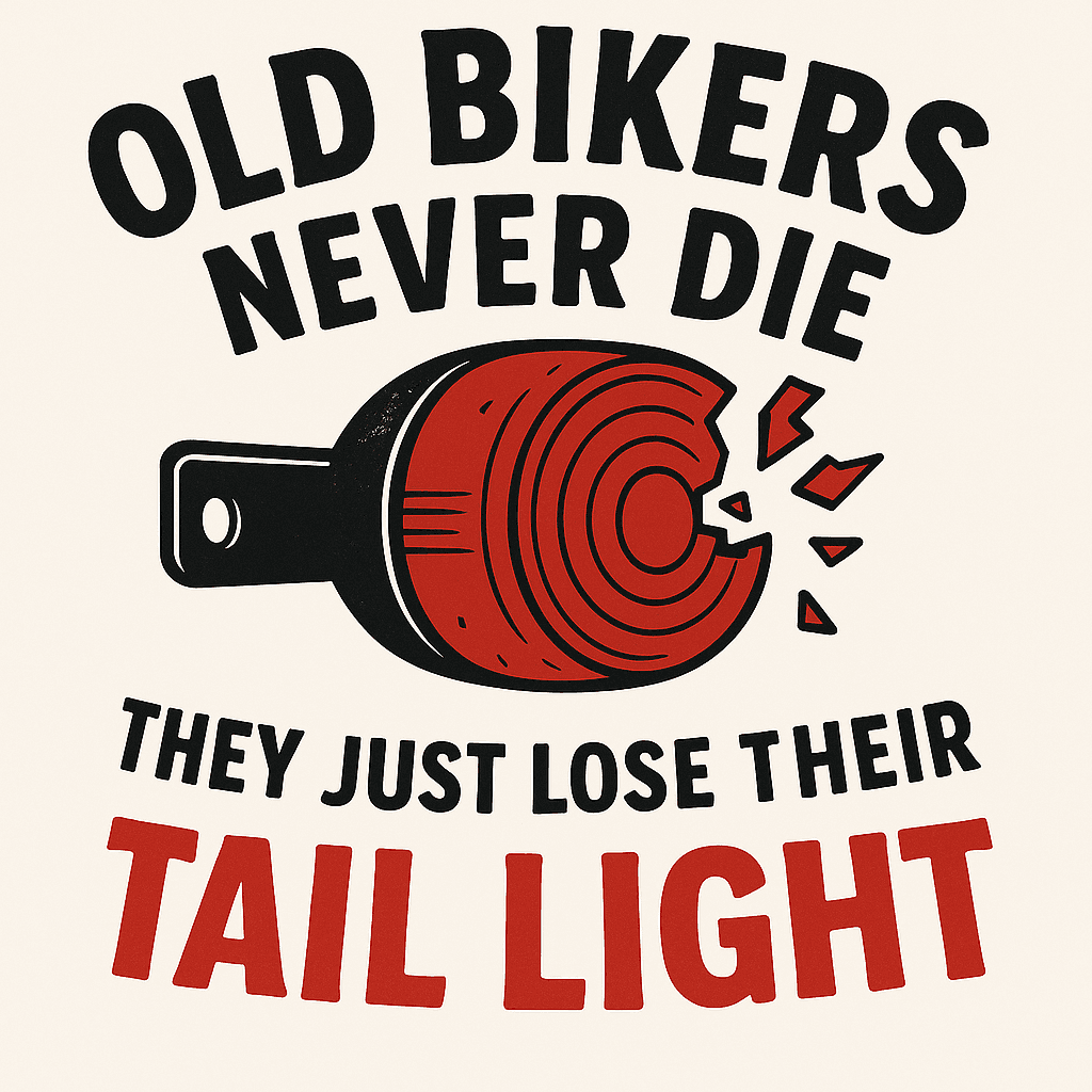 Old Bikers Never Die Funny Tail Light Design