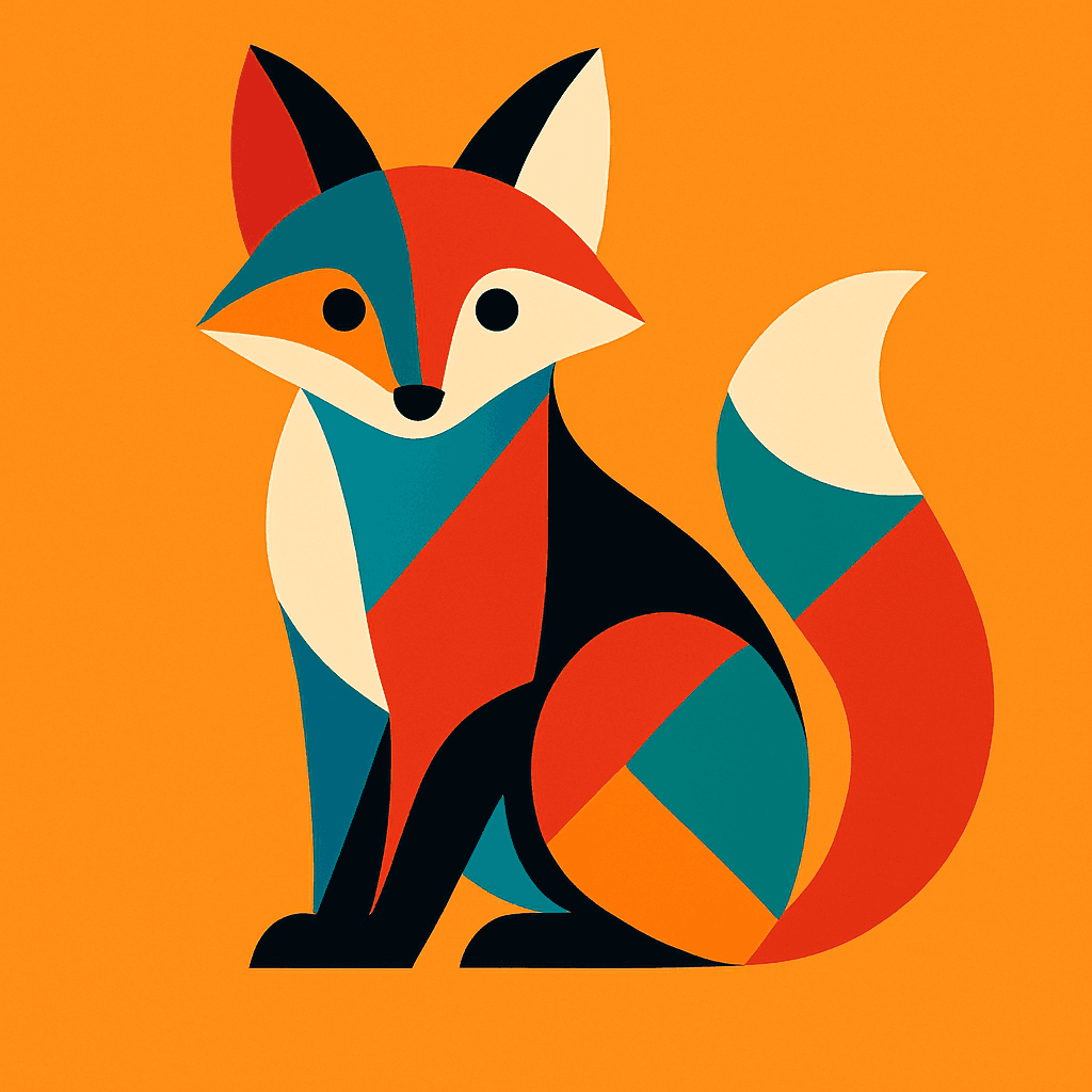 Colorful Geometric Fox Illustration