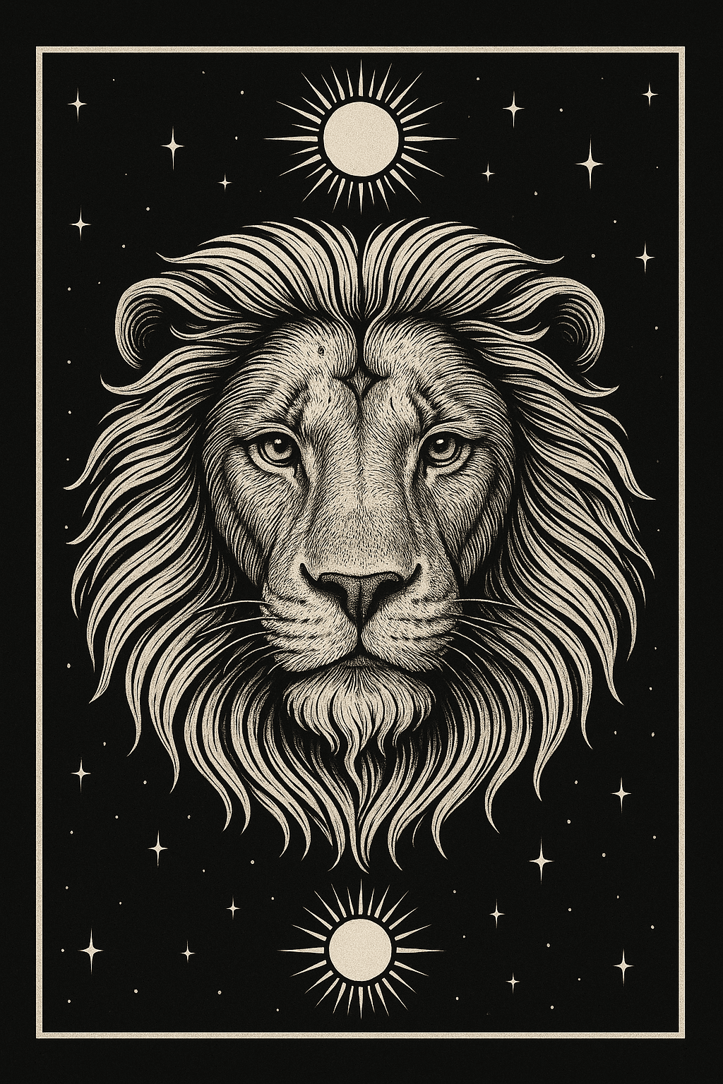 Mystical Lion with Celestial Elements