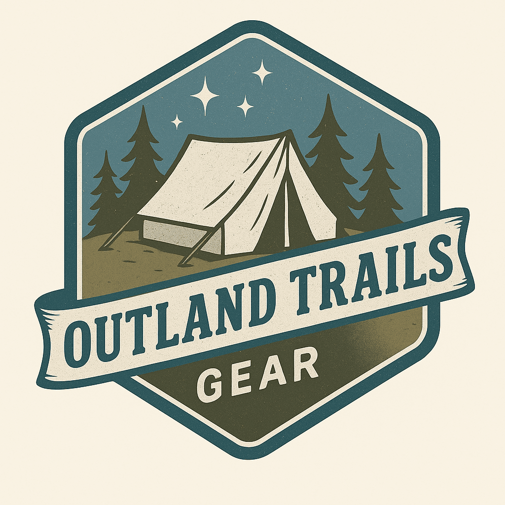 Vintage Camping Badge with Tent and Pine Trees