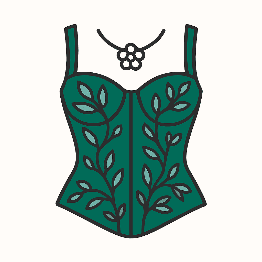Elegant Green Floral Corset Design