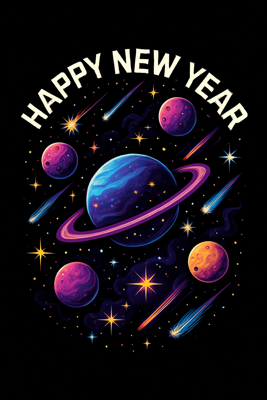Cosmic Happy New Year Celebration