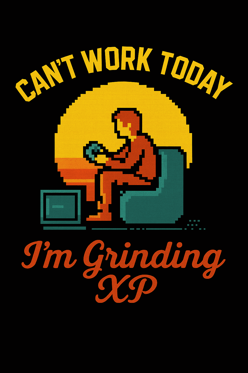 Pixel Gamer Vibes: Can't Work Today, Grinding XP
