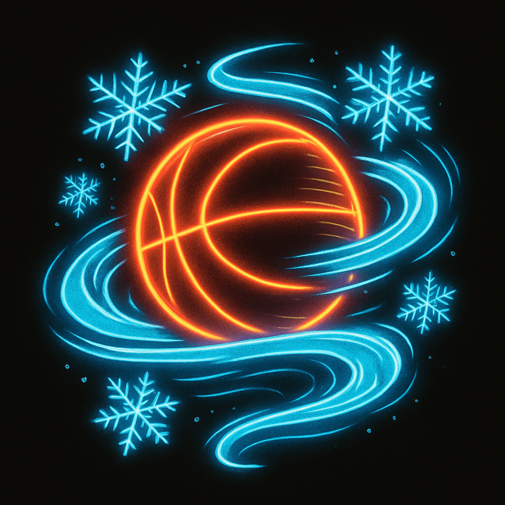 Neon Winter Basketball Glow