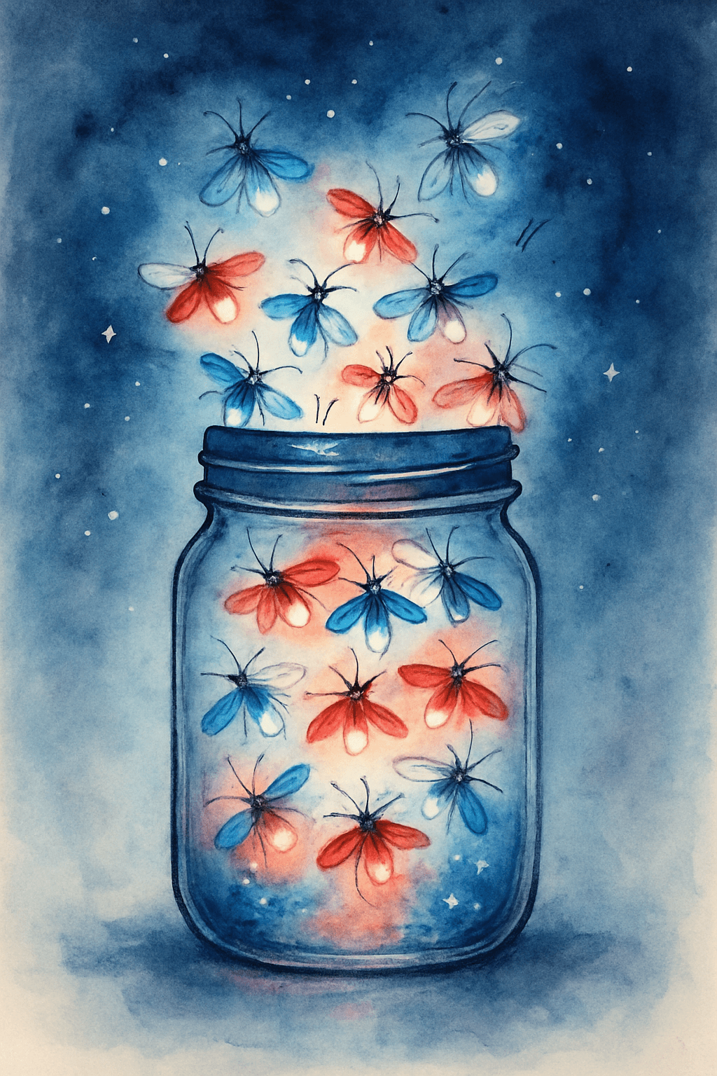 Captured Magic: Fireflies in a Jar
