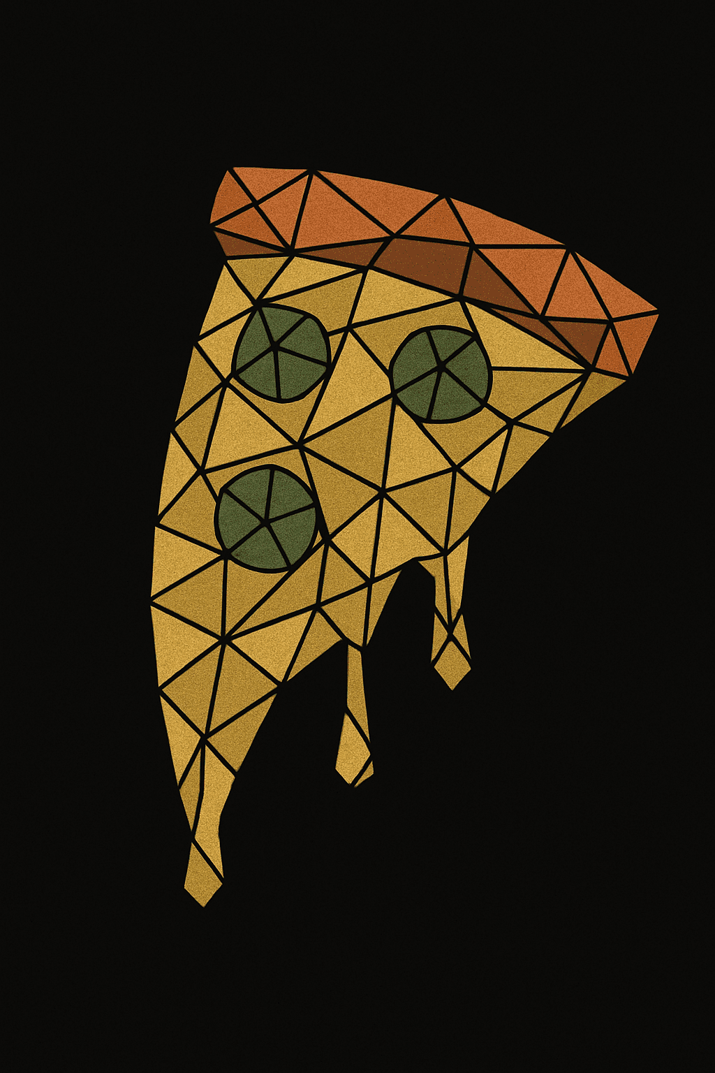 Geometric Slice of Pizza Art