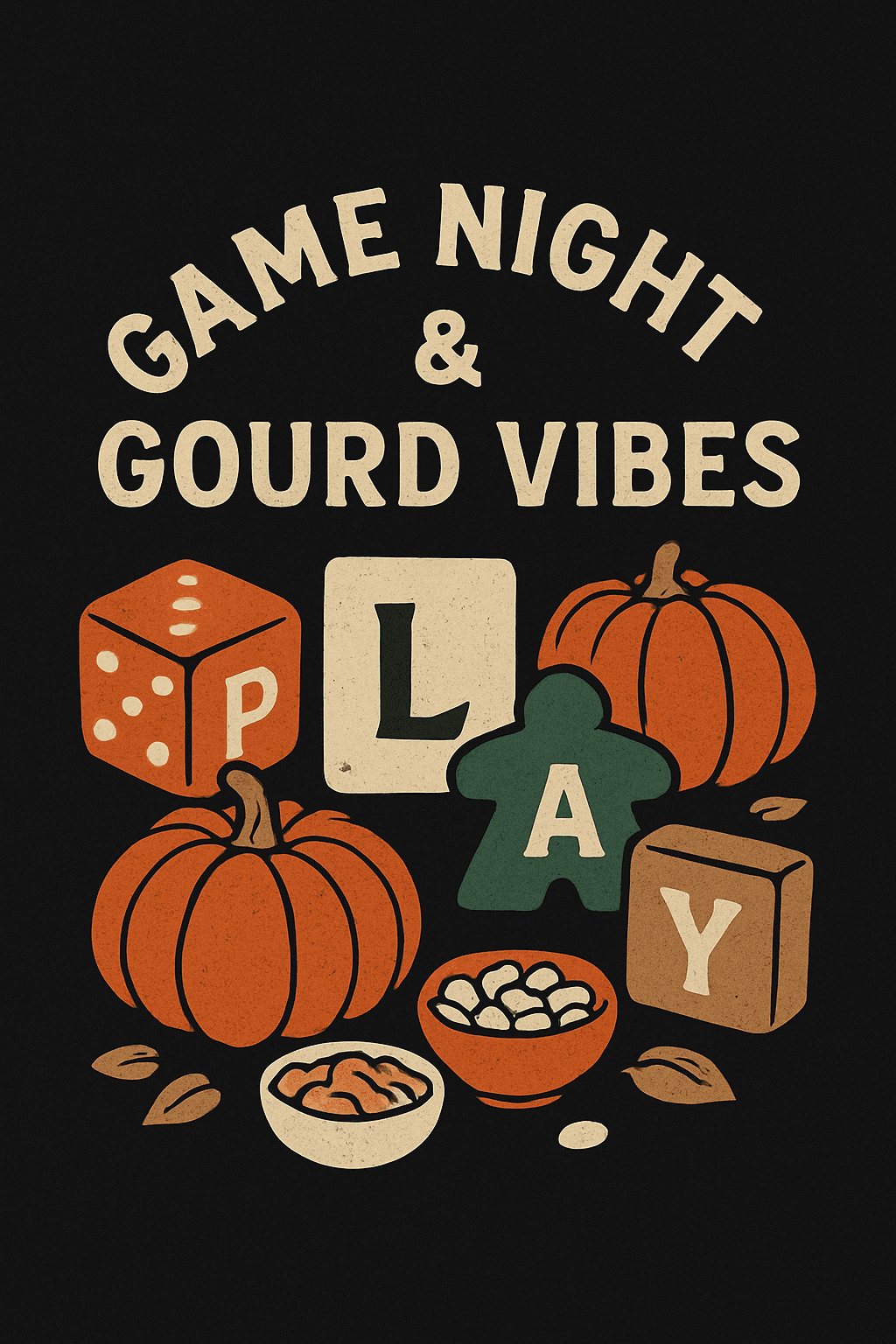 Game Night & Gourd Vibes Fun Fall Tee