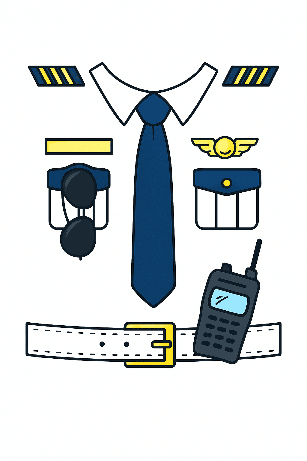 Pilot Uniform Essentials Vector Design