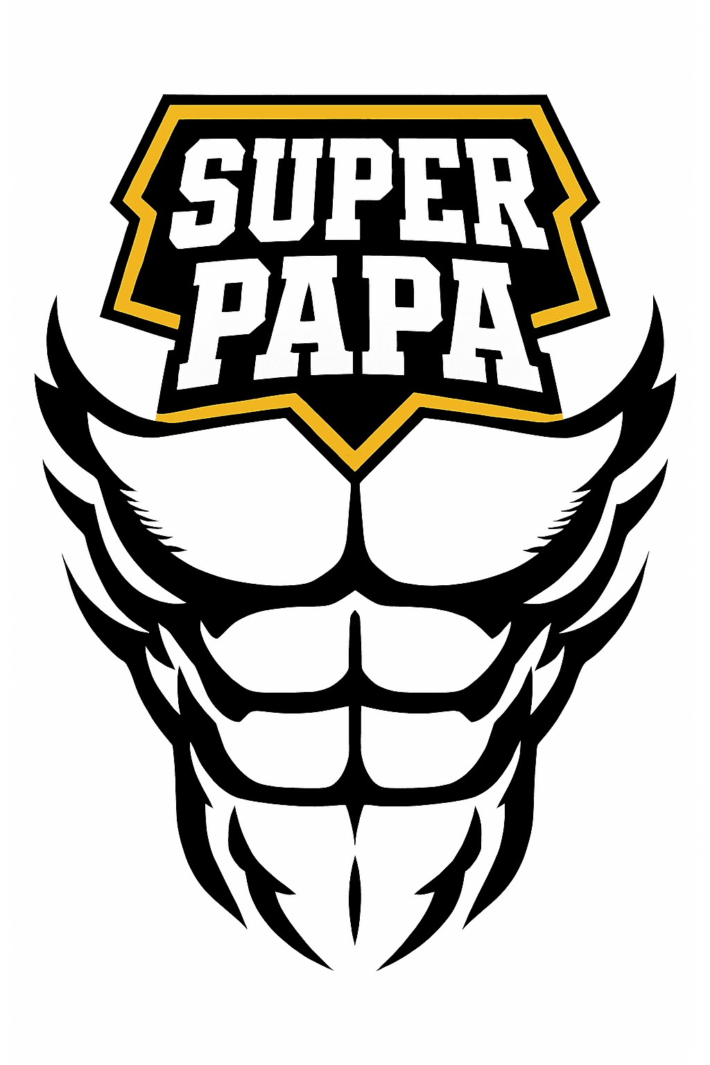 Super Papa Muscular Chest Graphic