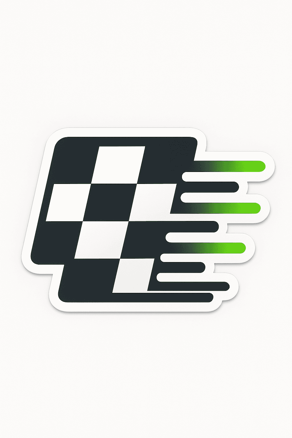 Speeding Checkered Flag Racing Sticker