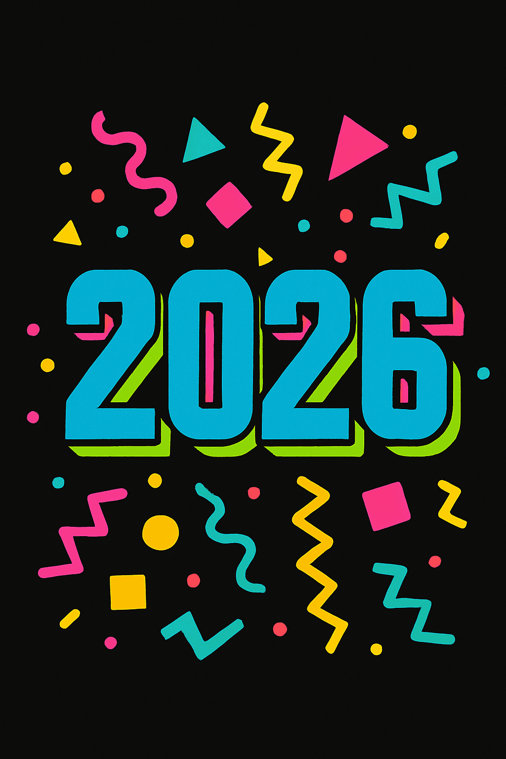 Bright 2026 Retro Celebration Design