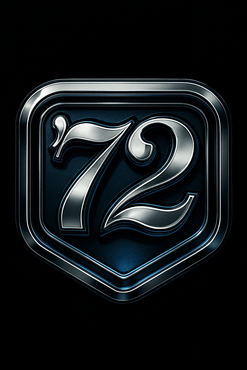 Sleek Metallic '72 Retro Badge Sticker