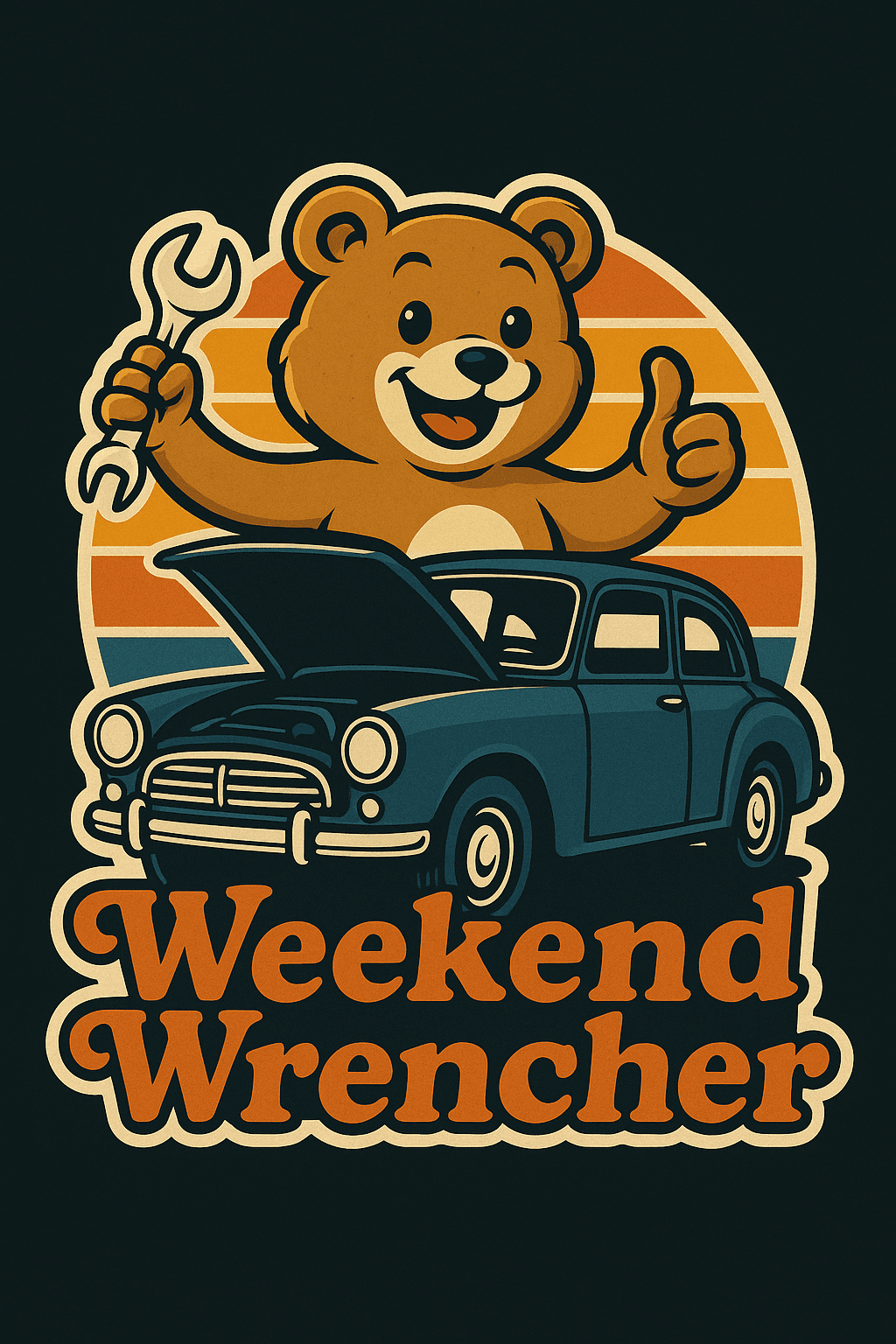 Weekend Wrencher Bear with Vintage Car