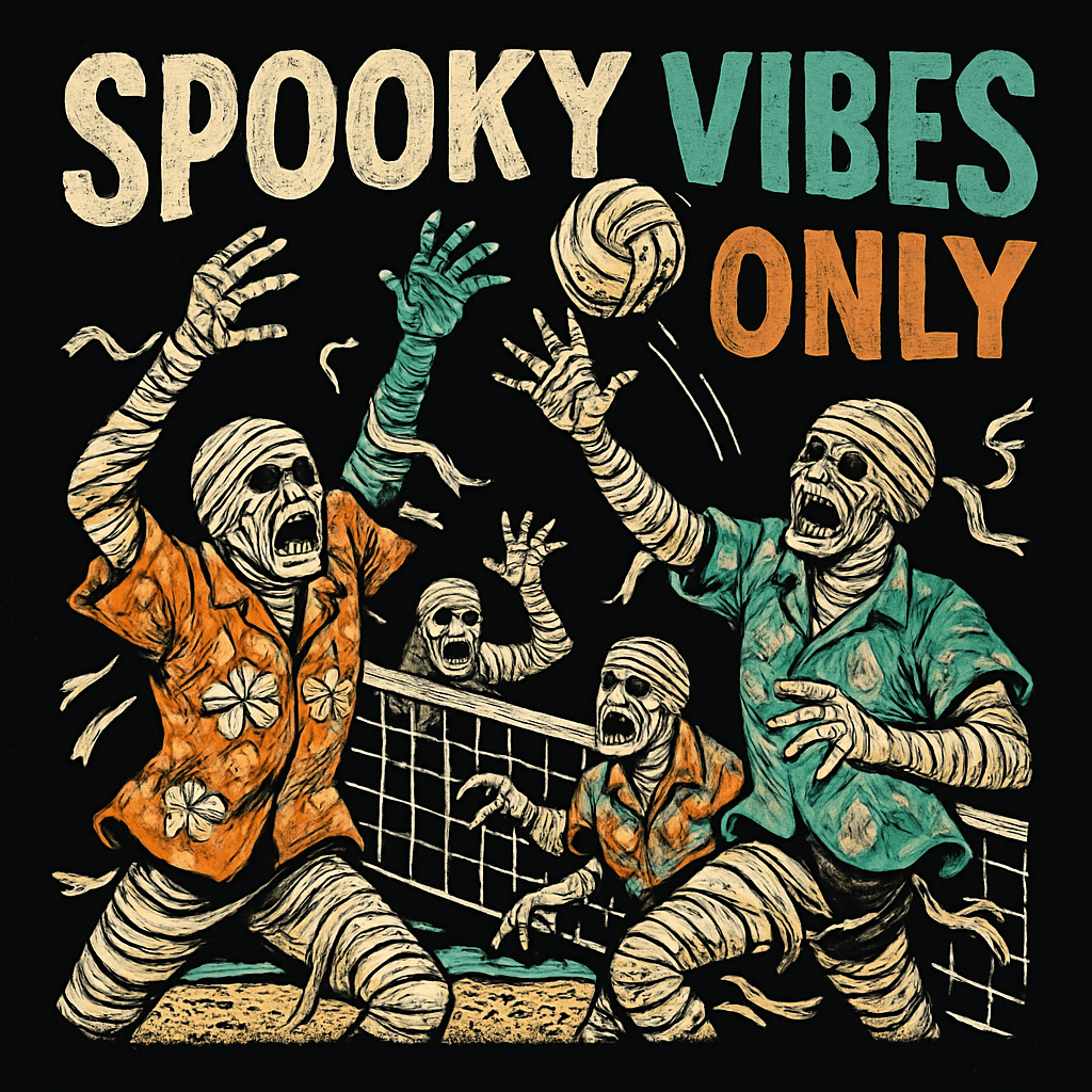 Spooky Vibes Only Volleyball Mummies