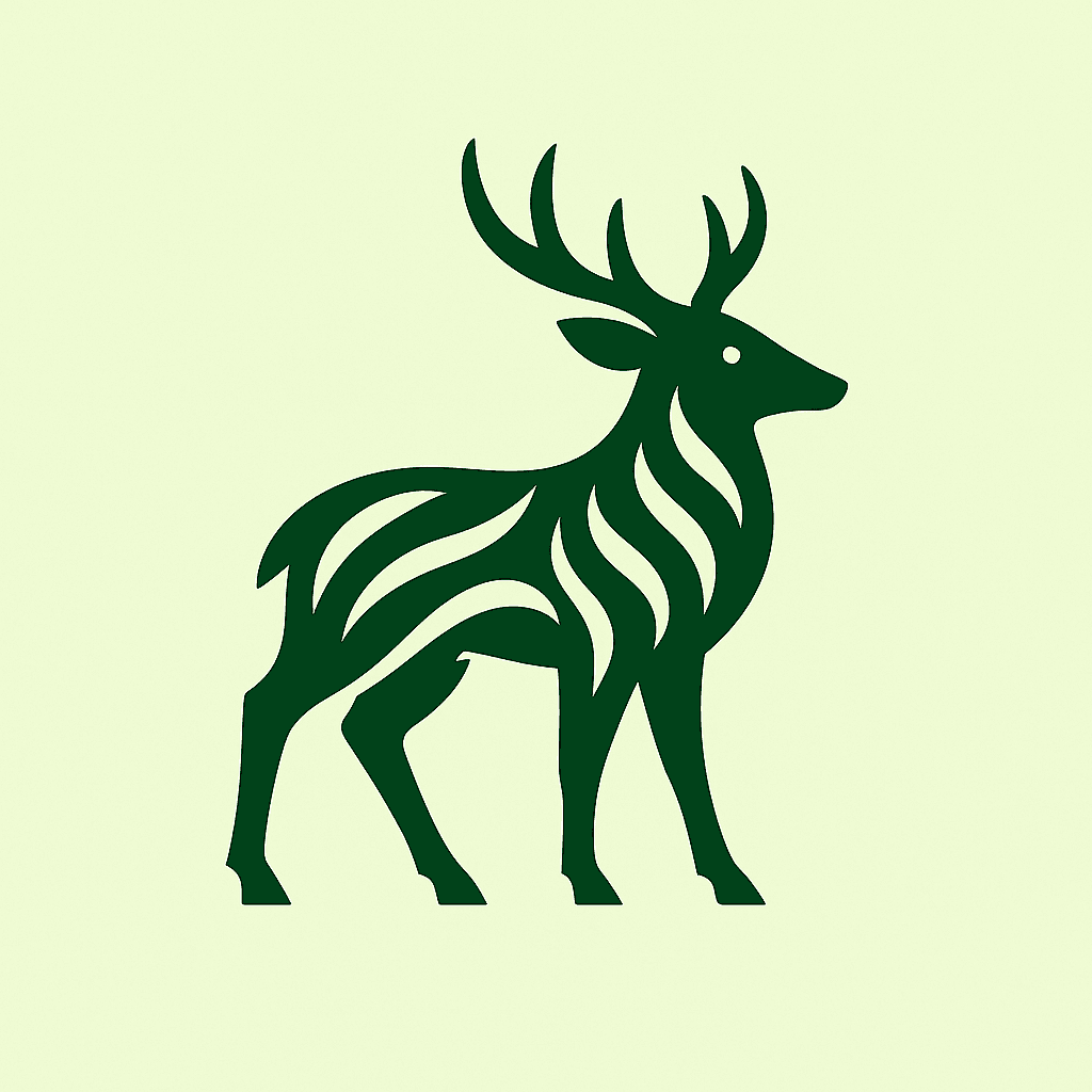 Elegant Minimalist Deer Silhouette with Natural Stripes