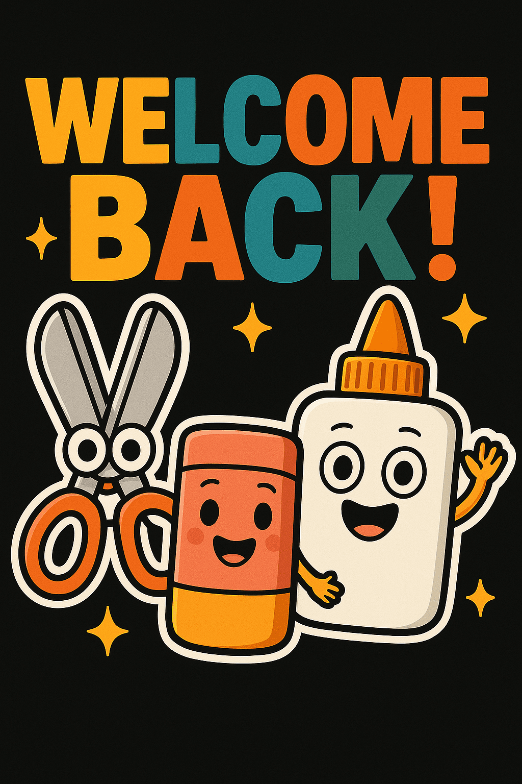 Cheerful Welcome Back with Cute School Supplies