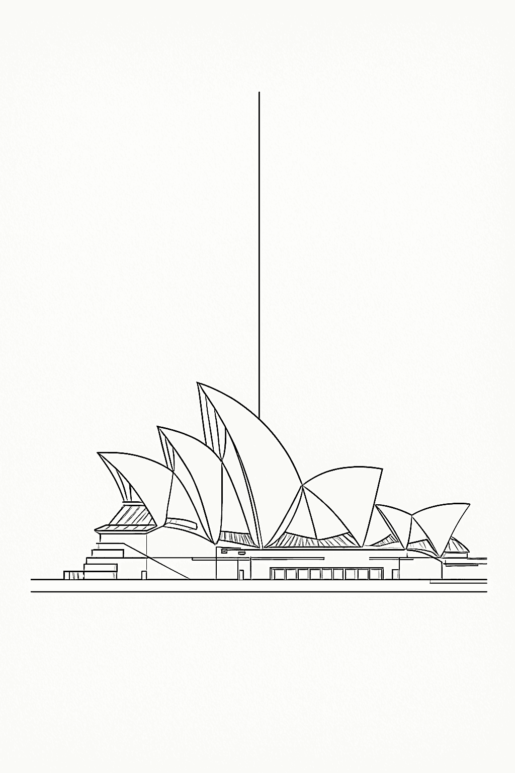 Minimalist Sydney Opera House Line Art