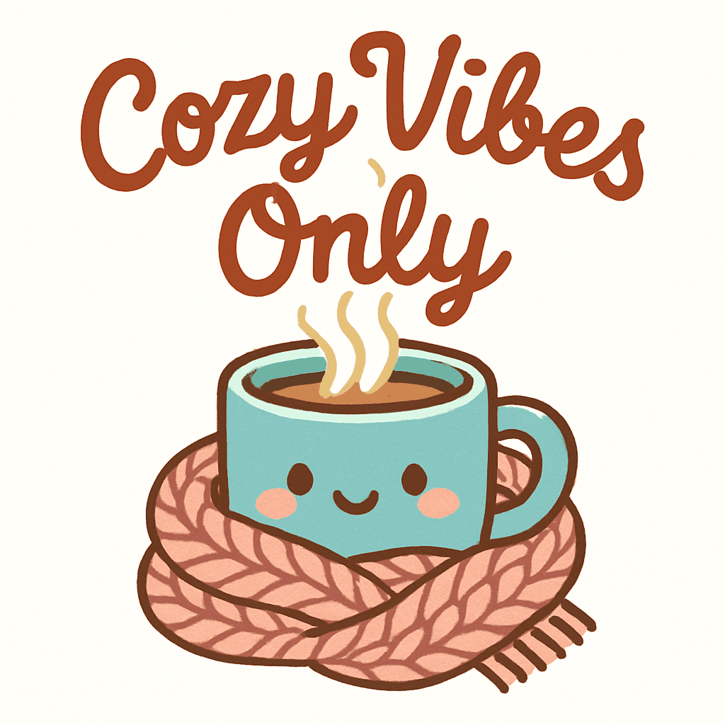 Cozy Vibes Only - Warm and Cute Coffee Design