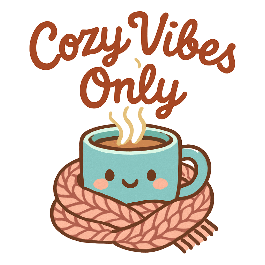 Cozy Vibes Only - Warm and Cute Coffee Design