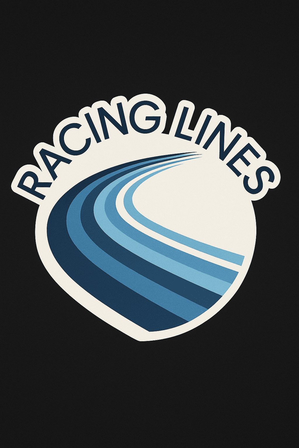 Dynamic Blue Racing Lines Sticker Design