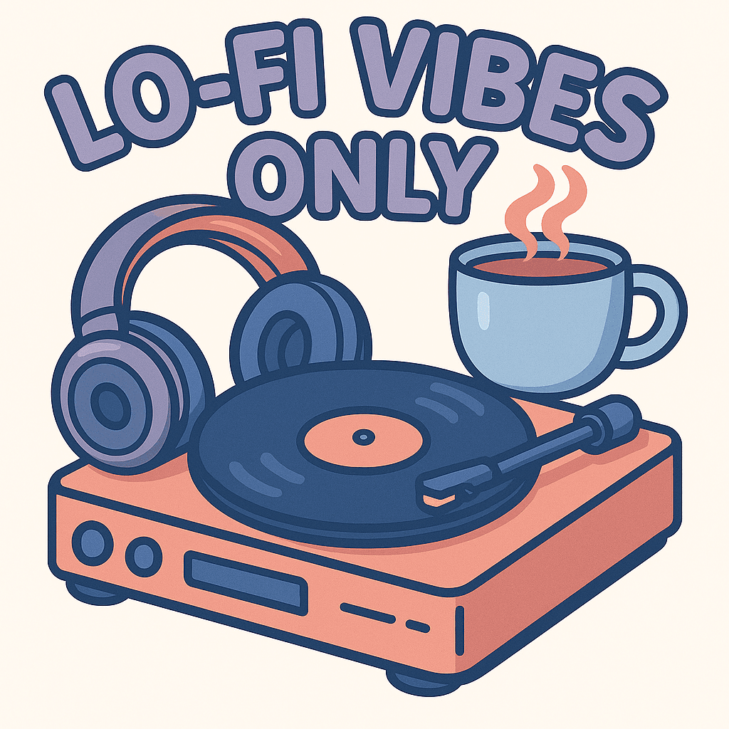 Chill Lo-Fi Vibes Turntable & Coffee Sticker