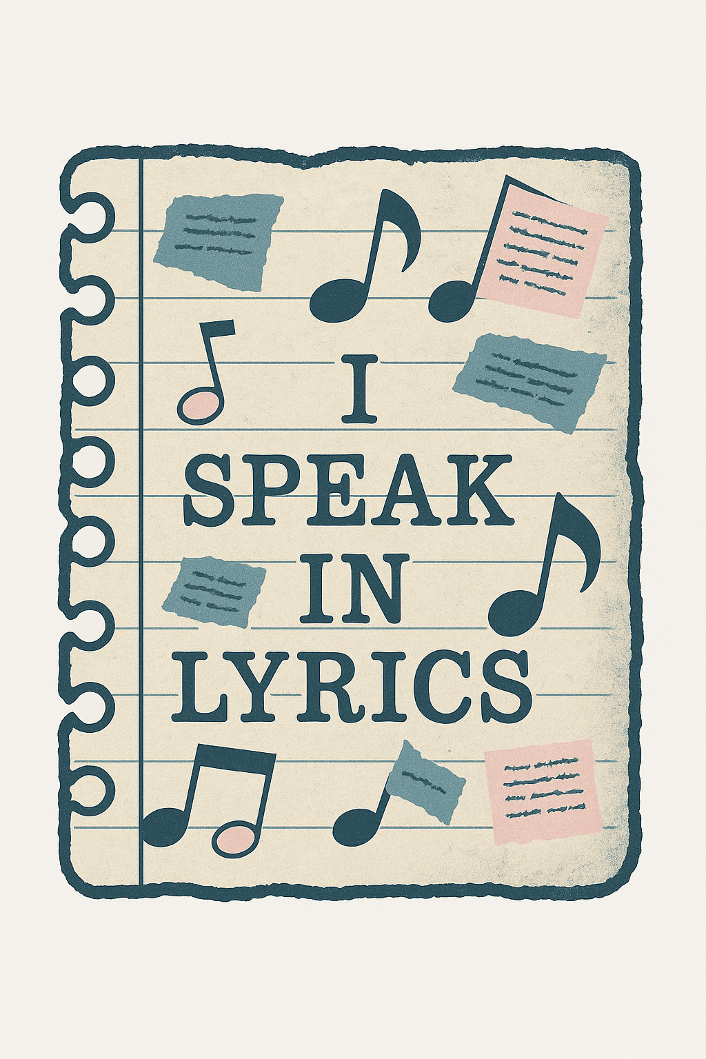 I Speak in Lyrics Vintage Notebook Sticker