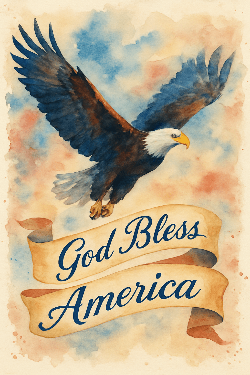 Patriotic Eagle Watercolor Design