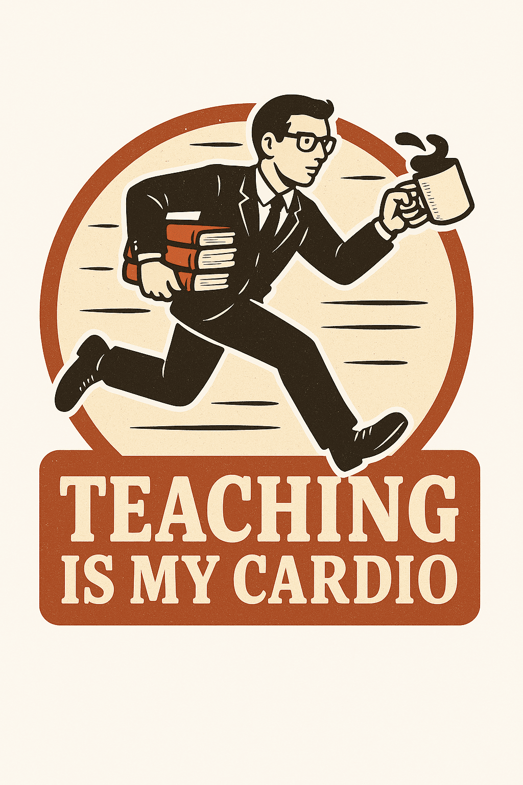 Retro Teacher Hustle: Teaching Is My Cardio Sticker
