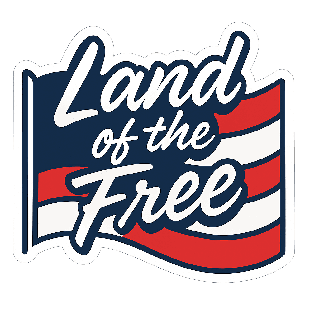 Land of the Free Sticker Design