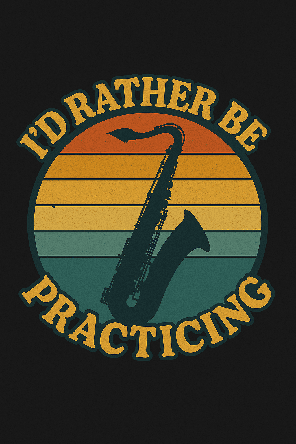 Retro Saxophone 'I'd Rather Be Practicing' Sticker