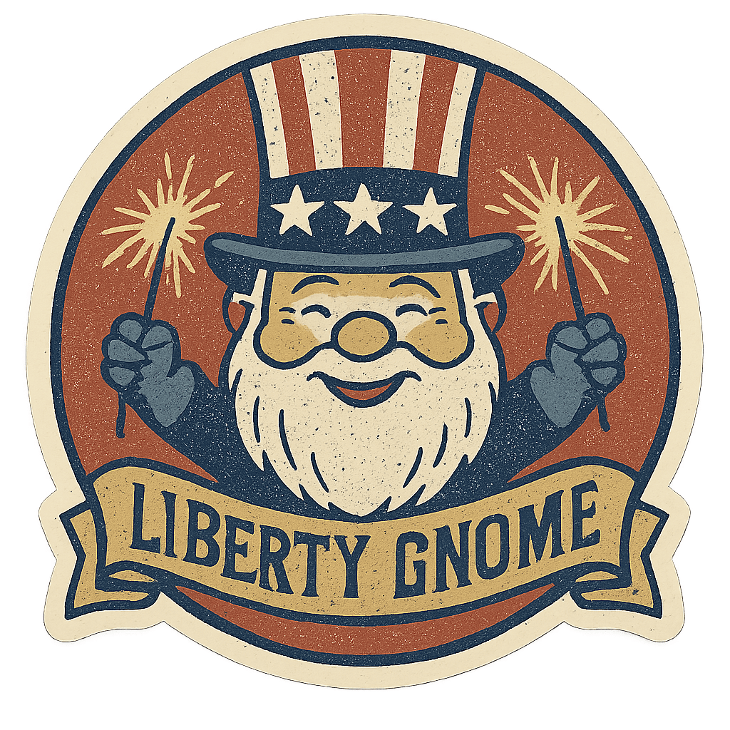 Patriotic Gnome Celebrating Freedom