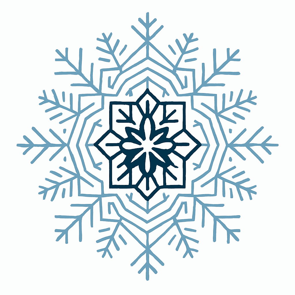 Elegant Blue Snowflake Mandala Design
