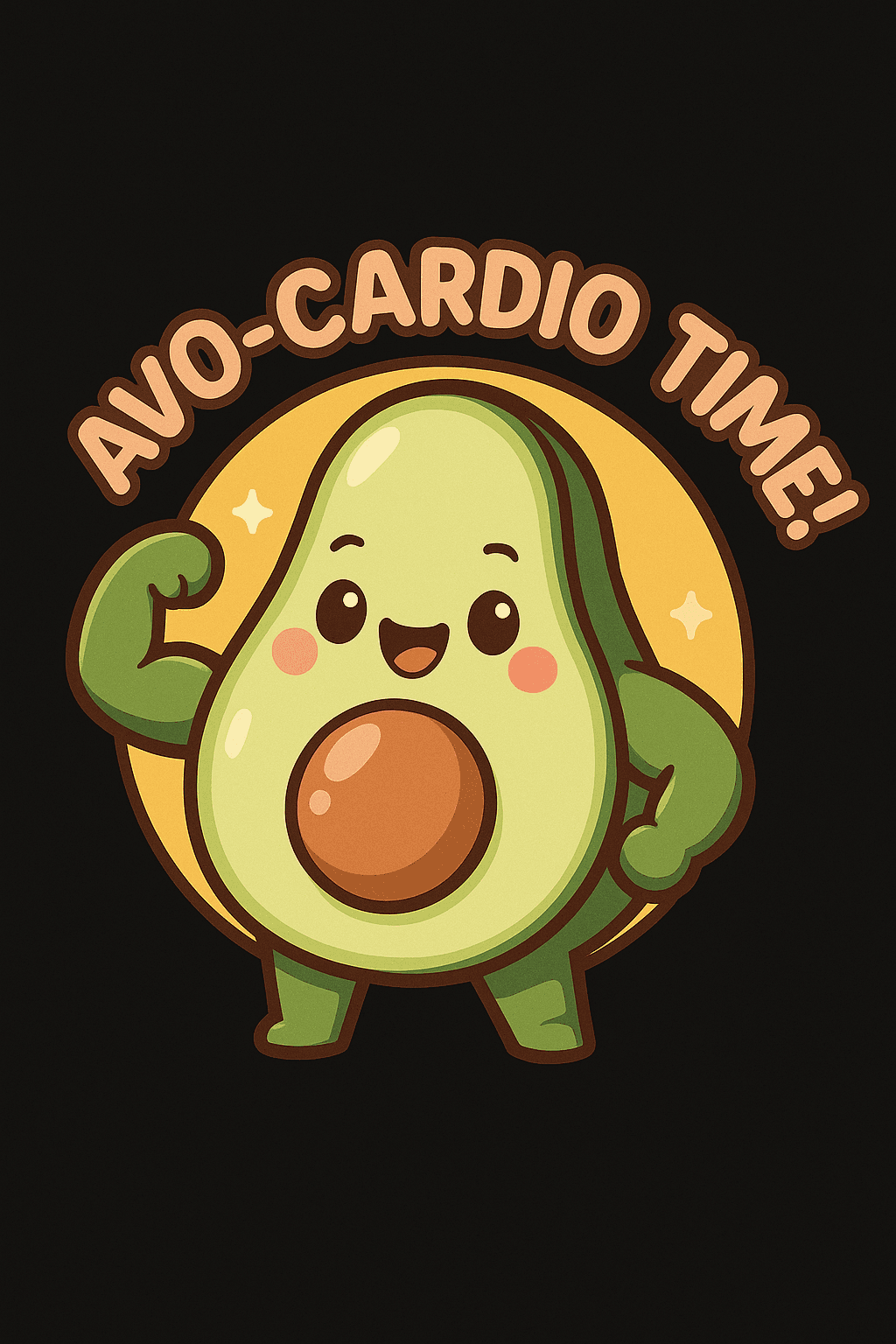 Cute Avocado Fitness Cartoon Sticker