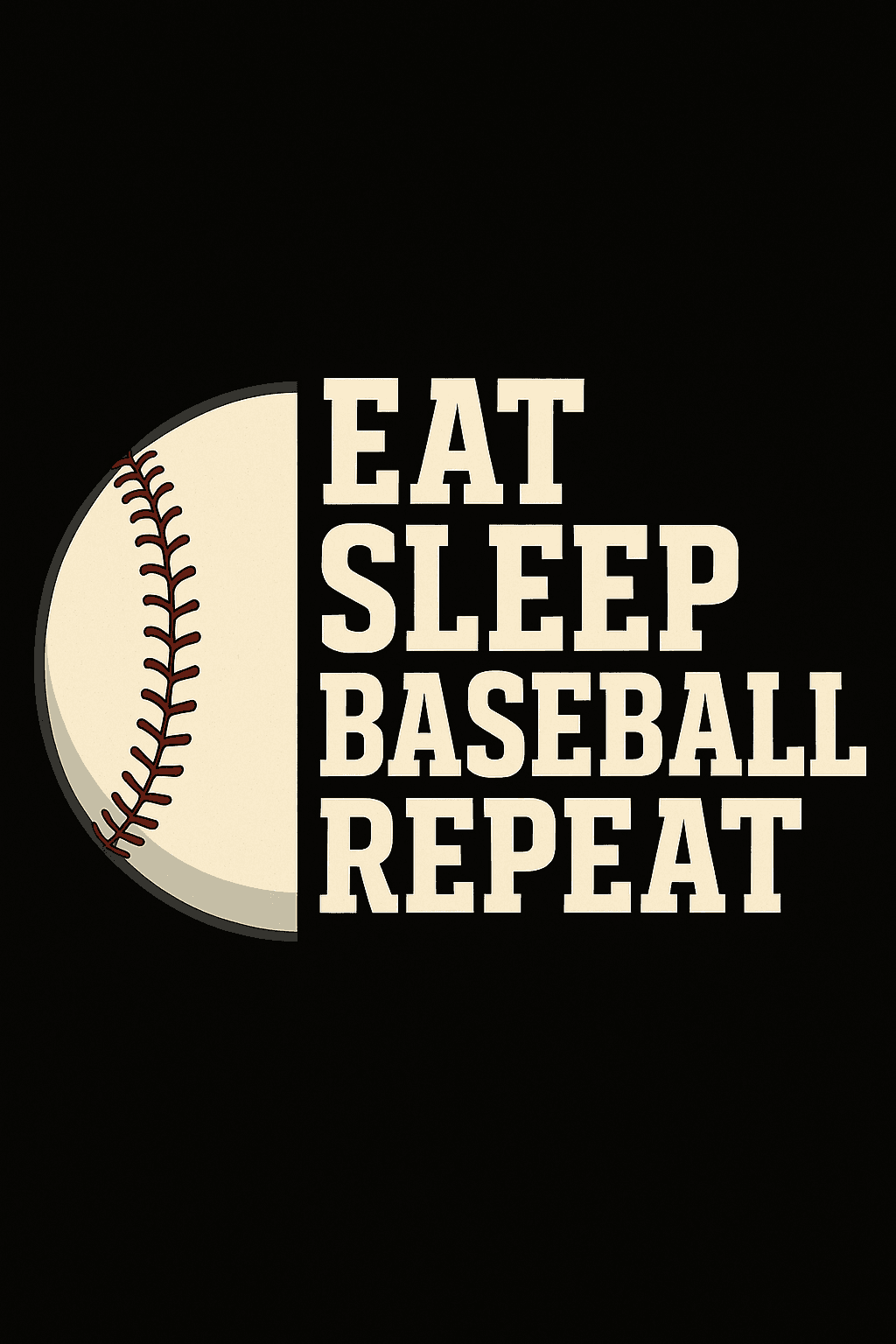 Eat Sleep Baseball Repeat Typography Tee