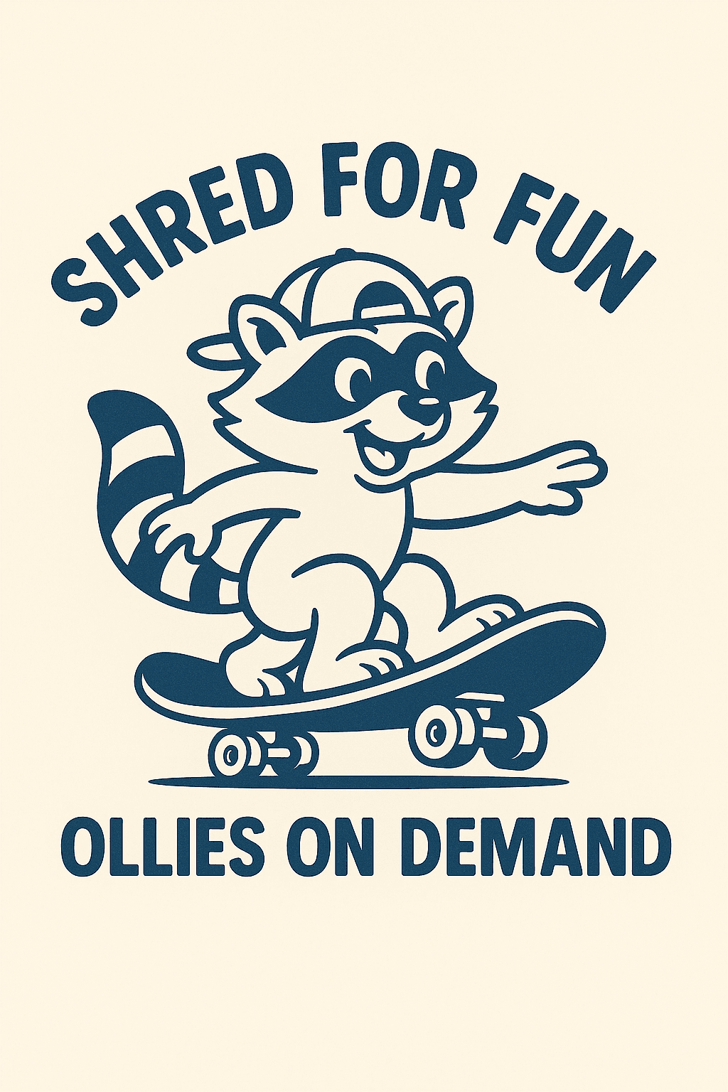 Cool Raccoon Skateboarder Shredding Fun