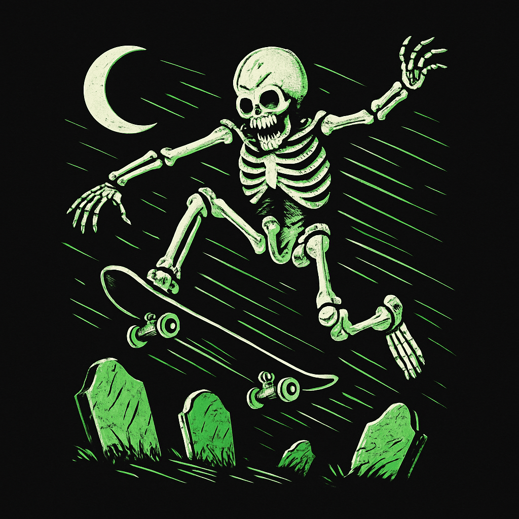 Skater Skeleton Moonlight Trick