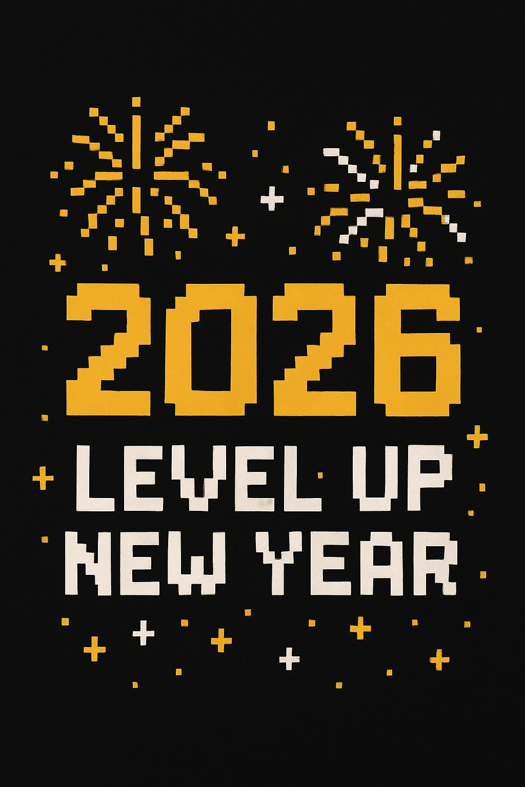 2026 Level Up New Year Pixel Art