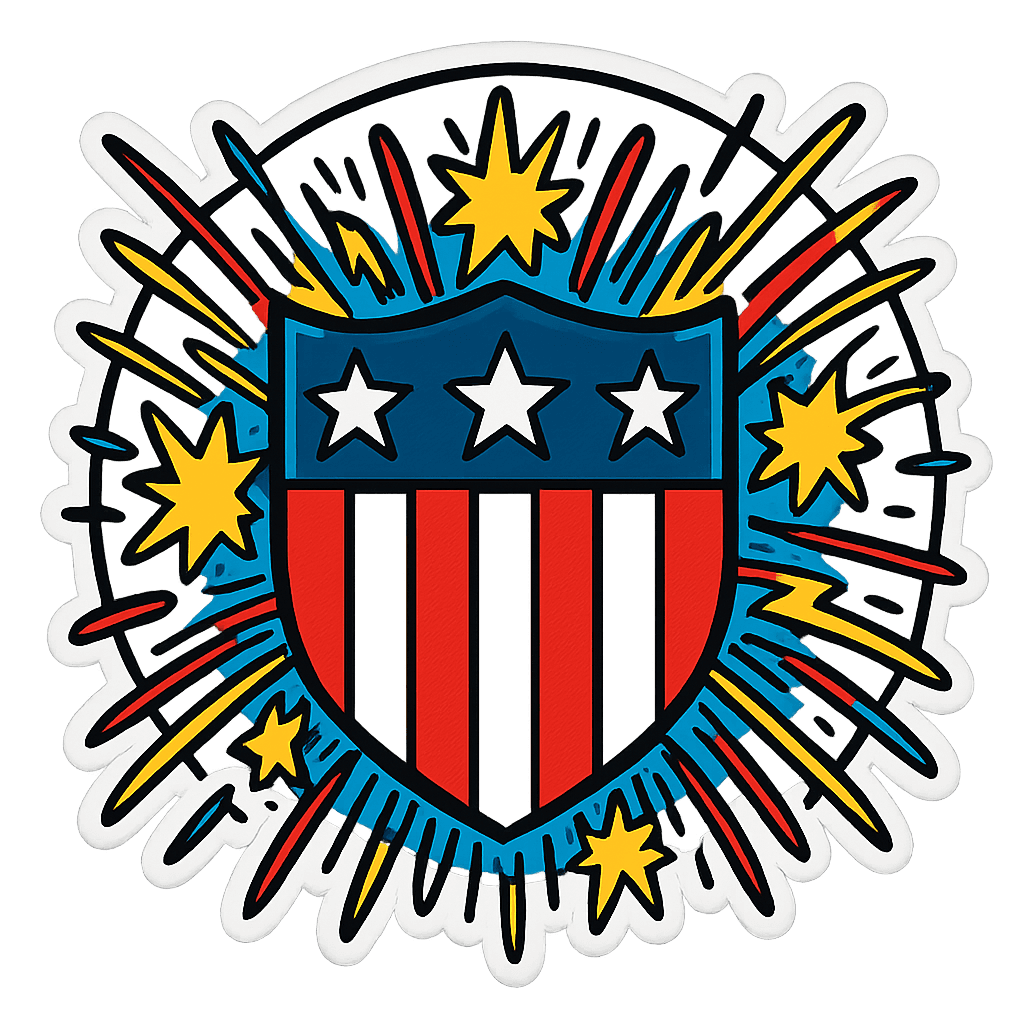 Explosive Patriotism Shield Design