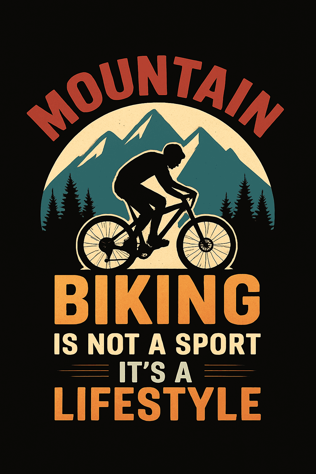 Mountain Biking Lifestyle Vintage Tee Design