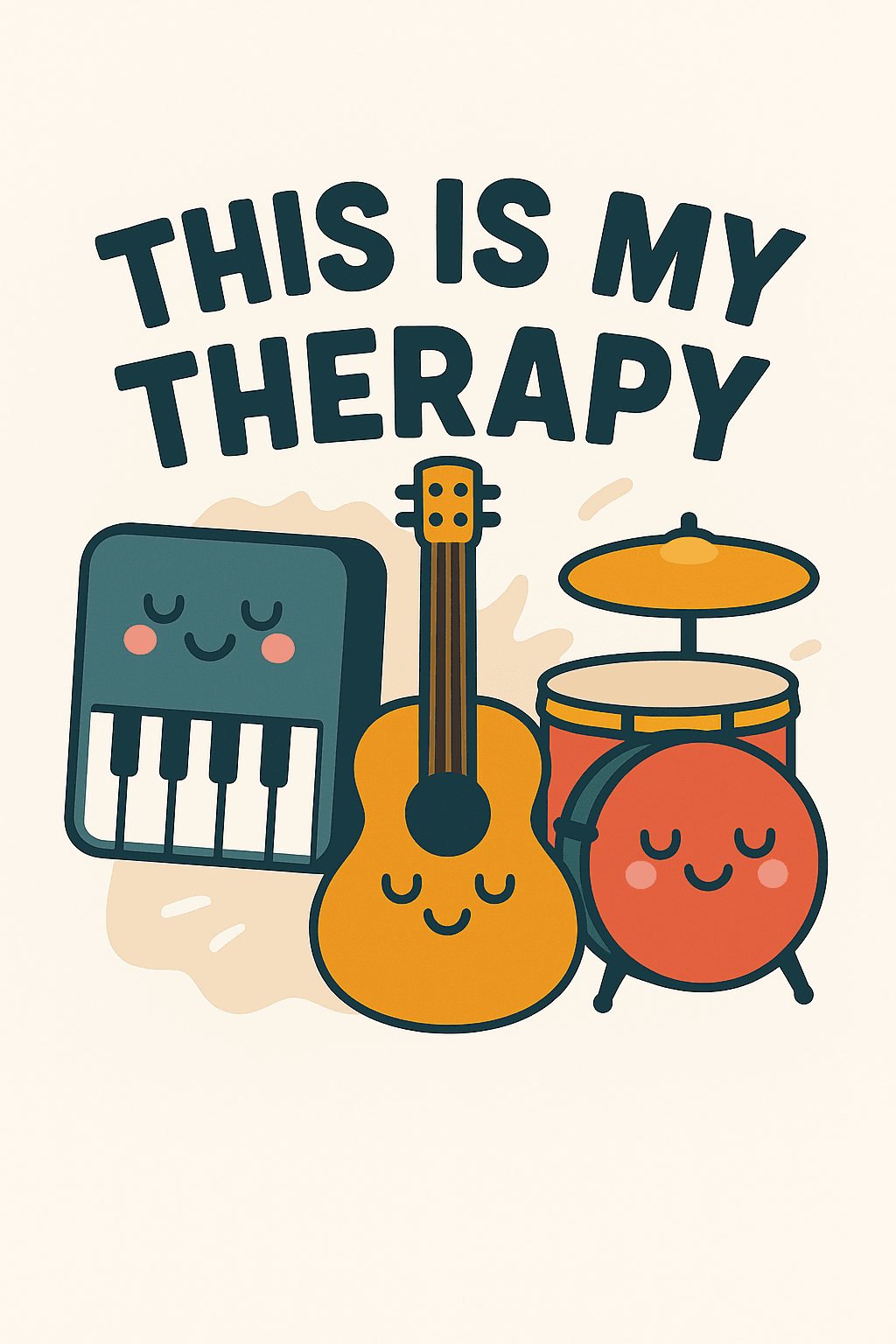Cute Musical Therapy Sticker with Happy Instruments