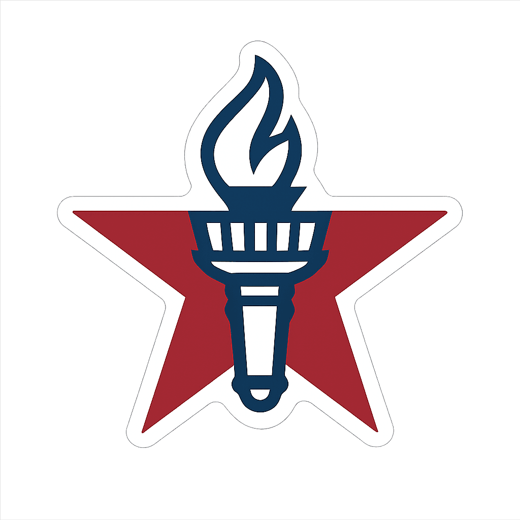 Symbol of Freedom: Torch & Star Design