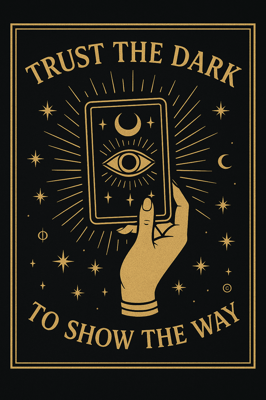 Mystical Tarot Card Hand with Celestial Elements