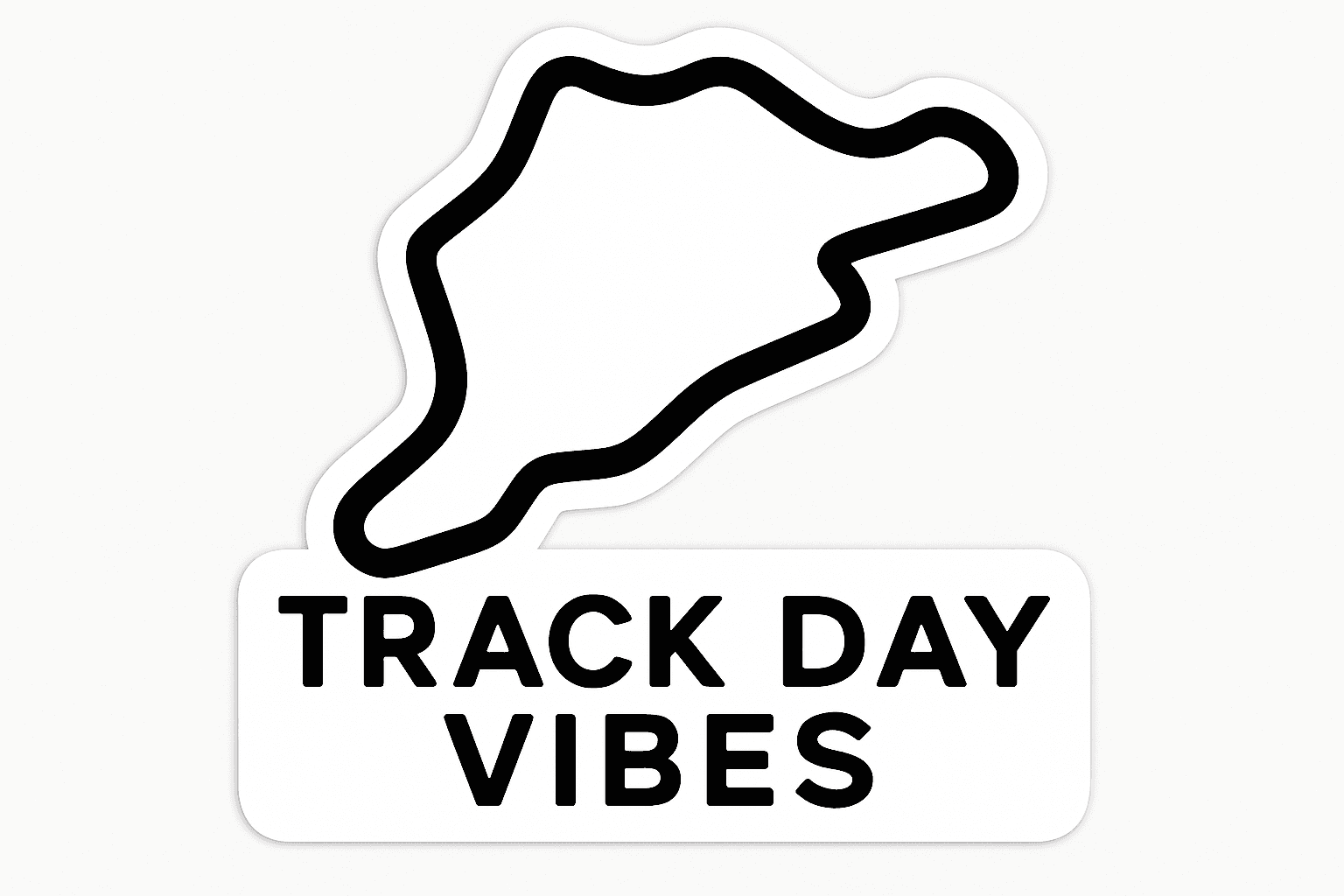 Minimalist Race Track Outline with Track Day Vibes