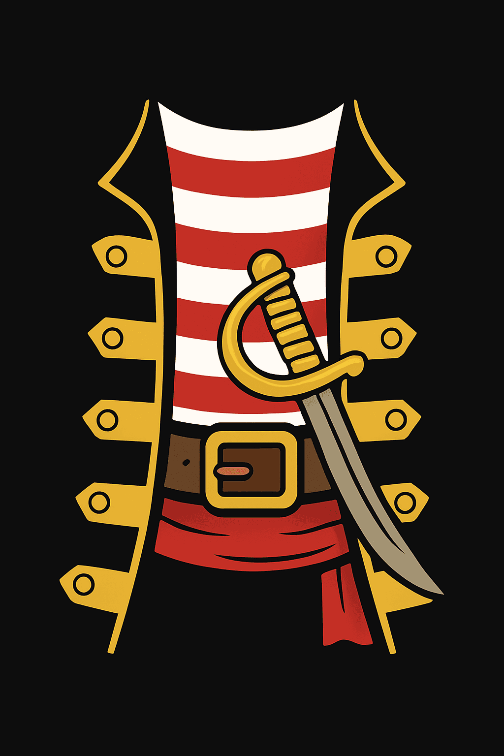Classic Pirate Costume Minimalist Design