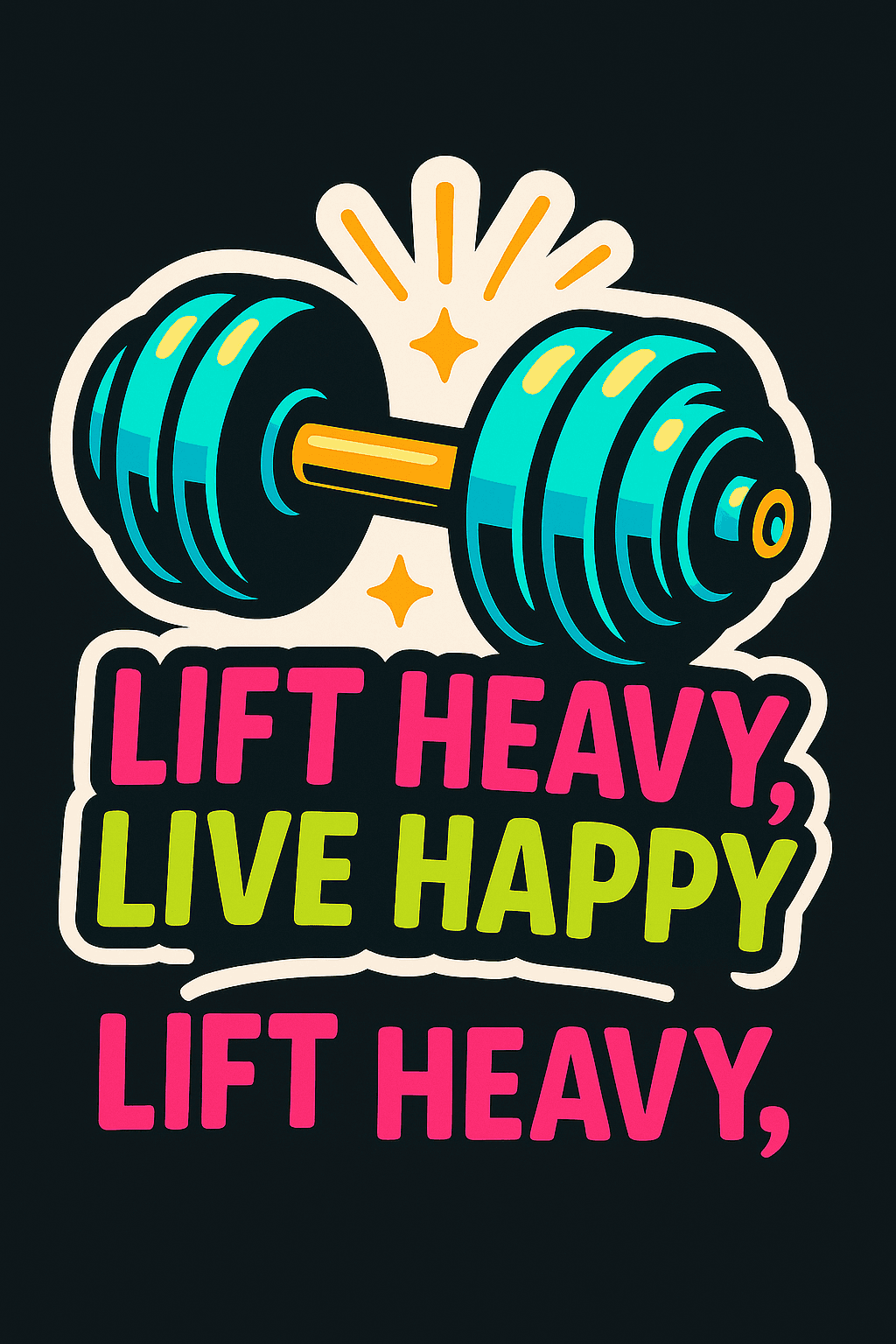 Vibrant Weightlifting Motivational Sticker