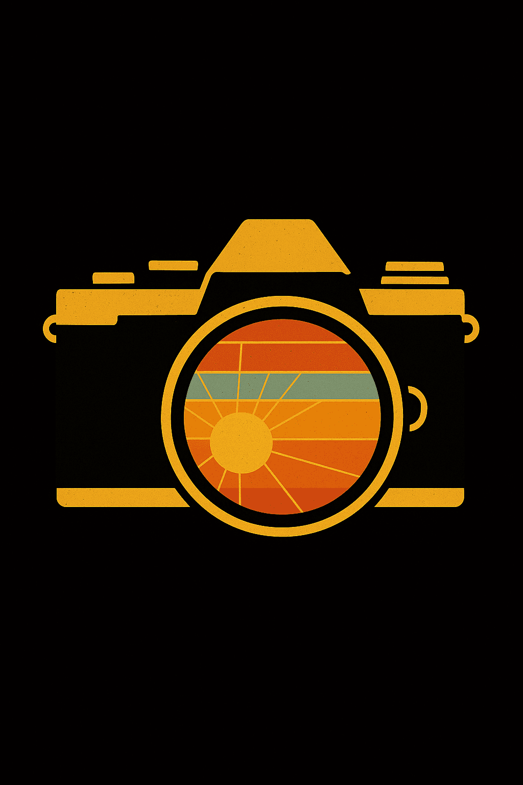 Retro Camera with Sunset Lens Design