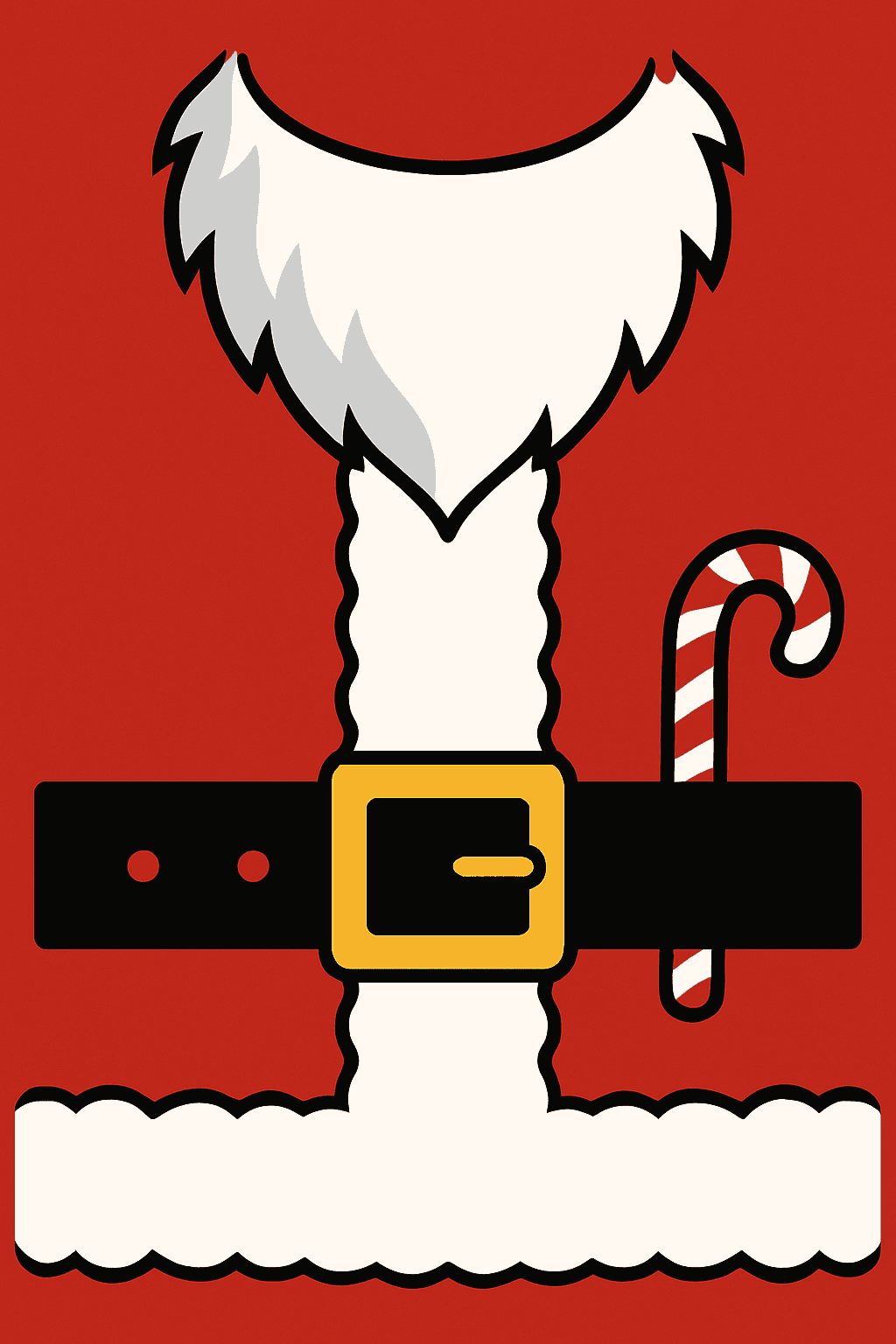 Santa's Belt with Candy Cane Charm