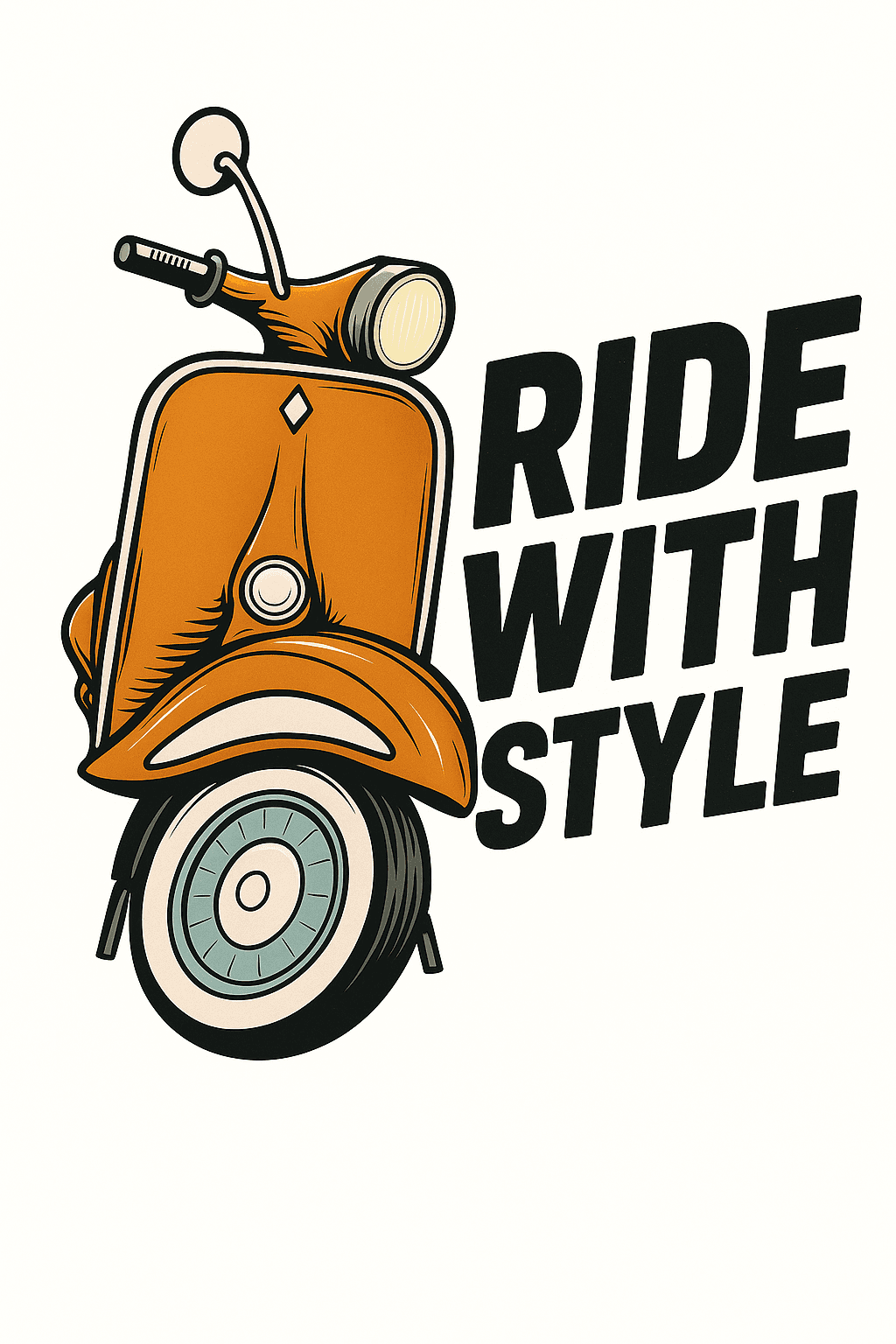 Retro Scooter Ride With Style Tee Design